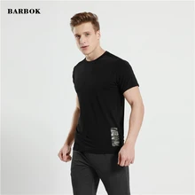 BARBOK Для Мужчин's спортивная рубашка для бега быстросохнущая спортивная одежда спортивный костюм Фитнес тренировочная футболка Для мужчин футболки M-3XL