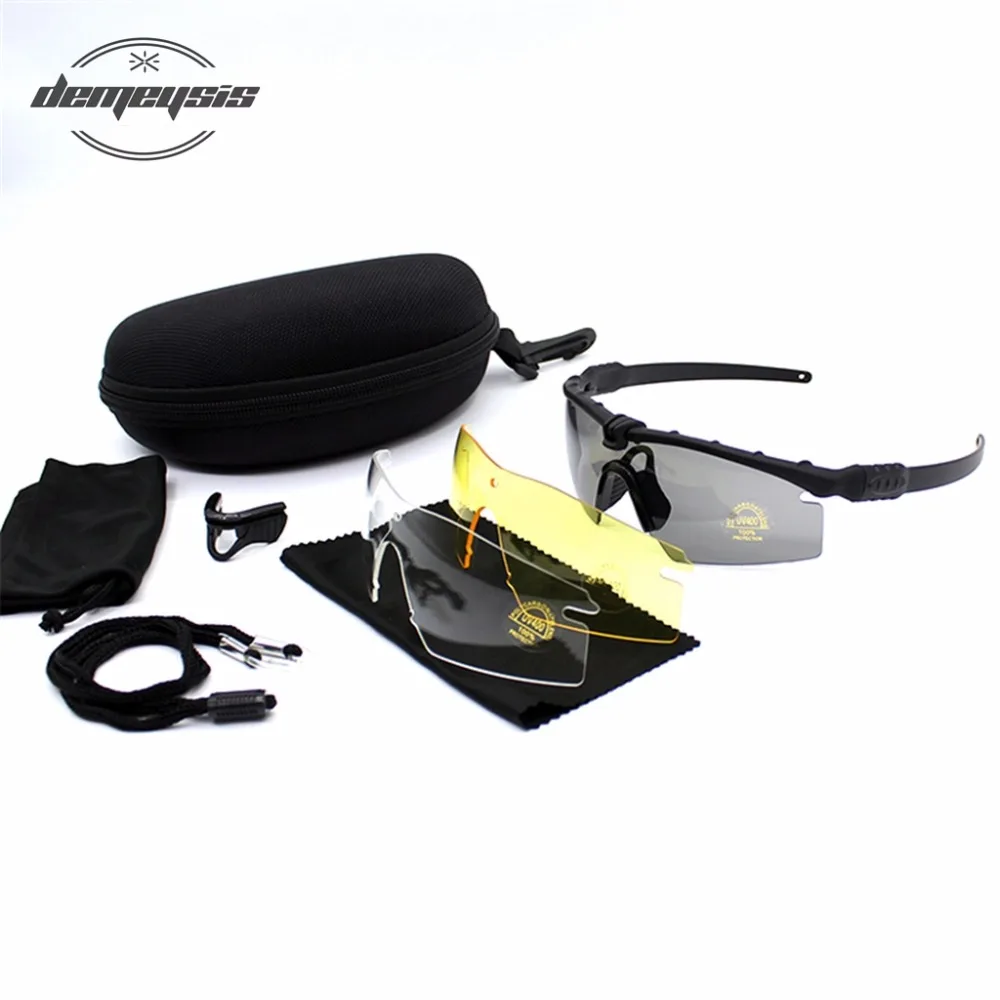  Tactical Polarized Glasses Military Goggles Bullet-proof Army Sunglasses With 3 Lens Men Shooting E