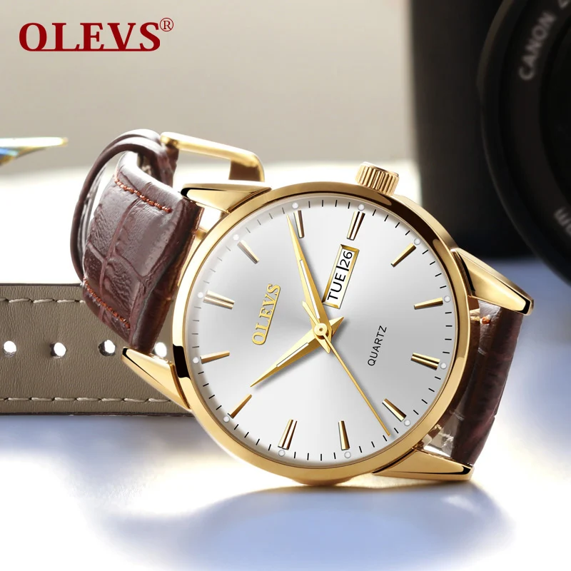 Skup OLEVS męskie zegarki top marka luksusowe proste dzień data zegarki wodoodporny zegar relogio masculino Luminous ręce zegarek kwarcowy