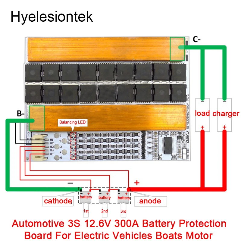 BMS 3S 4S 5S 300A 3,2 в 3,7 в балансир 18650 Lipo батарея защита монтажная плата зарядное устройство Автомобильный EV для транспортных средств лодки мотор - Цвет: 3S 300A 3.6V BMS