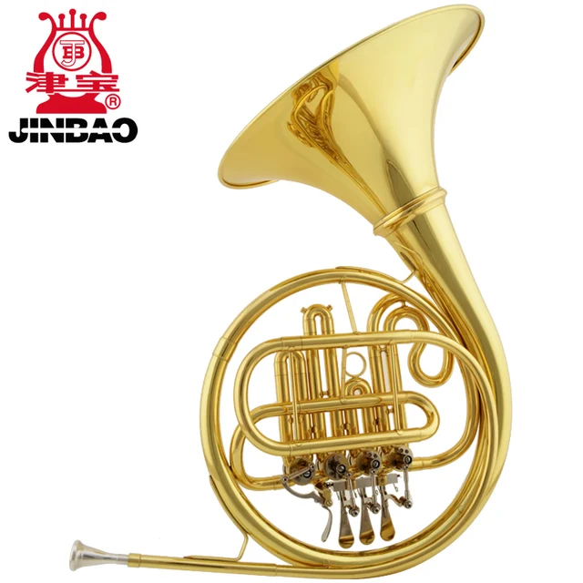 Cheap Professional JINBAO JBFH-700 French Horn B Flat Separated Bell brass body 4 key French horn entry model Gold Lacquer instruments