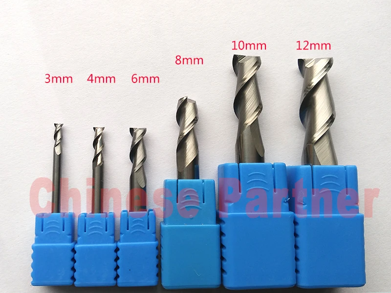 Vollhartmetall 2 Schneide Ballnose Up Schnitt Spiral Fräserwerkzeug Endmill PVC