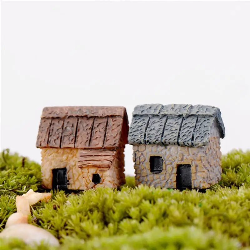4 шт. миниатюрный садовый ландшафт микро деревенские каменные дома Thatched Huts DIY