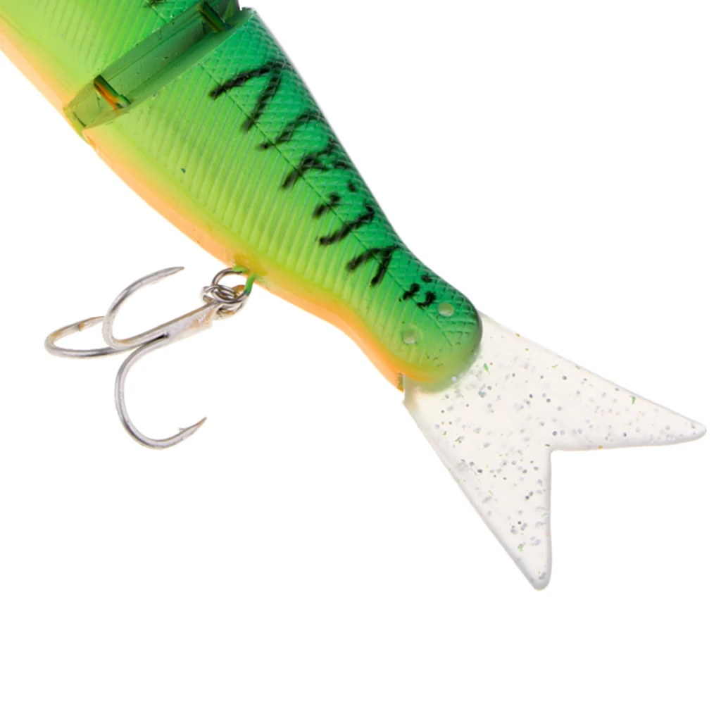 Artificial Bait Fishing 2-Section Multi Jointed Fishing Lures Swimbait with 2 Treble Hooks Minnow Crankbait Artficial Soft Bait