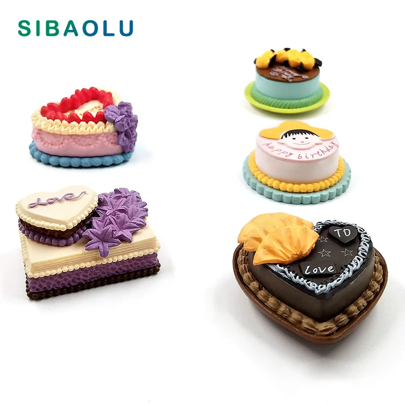 

Birthday Cake Miniature Figurine Simulation Food Model DIY House Accessories Doll home Decoration Simulation plastic