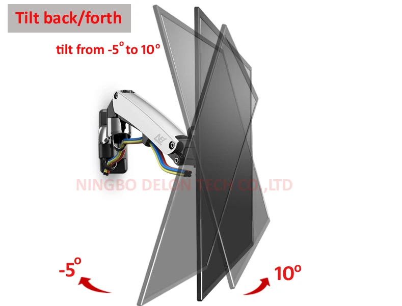 NB F300 5 10 кг Алюминиевый Газовый пружинный монитор full motion 2 arm tv настенный кронштейн