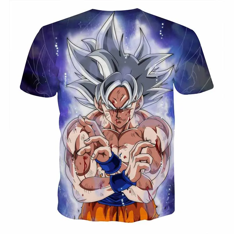 Dragon Ball Z Футболка мужская летняя 3D печать Супер Saiyan Son Goku God Black Zamasu Vegeta Драконий жемчуг футболки повседневные топы футболки