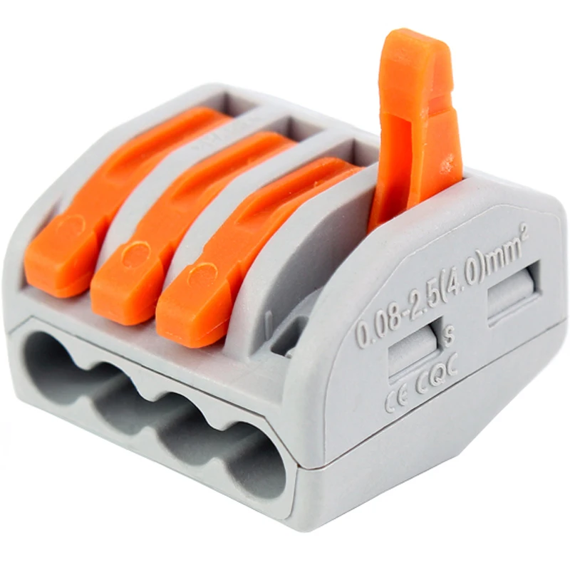 

4 Pins PCT-214 222-414 Quick Universal Compact Wiring Connector Mini Fast Wire Connectors Push-in Conductor Terminal Block