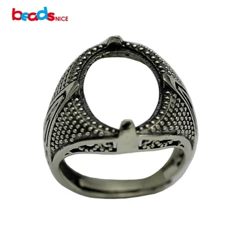 

Beadsnice 925 sterling silver new ring wholesale mount ring settings for natural stone fit 15.5x11.5mm rings for women ID 32279
