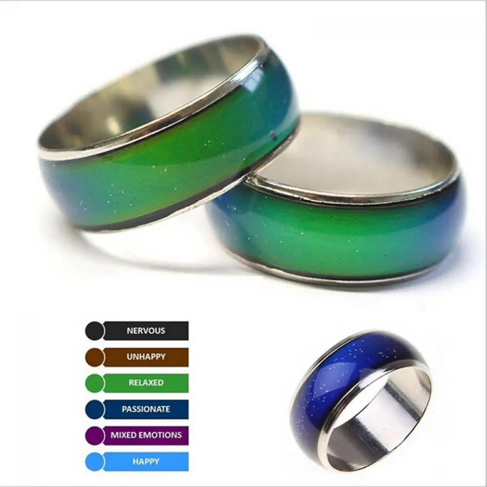 

1PC Alloy Mood Ring Change Color Temperature Control Emotional Feeling Band Hot Lover Jewelry Gifts Accessories for Unisex