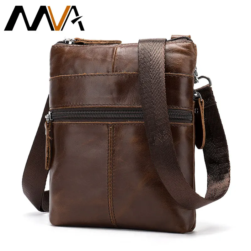 Kopen MVA Mannen Tas Echt Leer Voor mannen schoudertassen Hoge Kwaliteit Handtassen Kleine Vintage mannen Crossbody Messenger Bag sac een belangrijkste