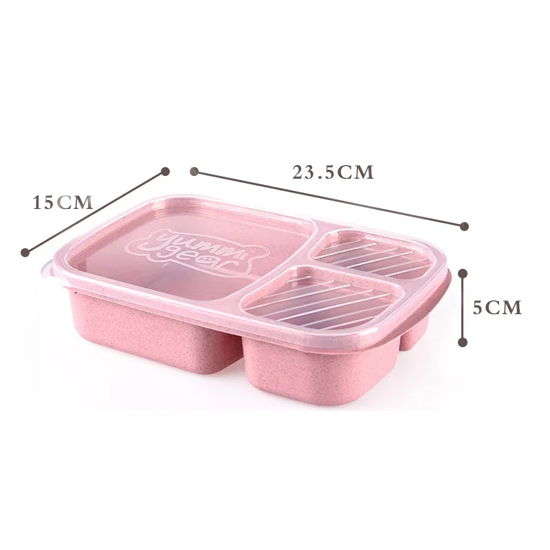 3-Слои микроволновая печь пластмассовая коробка для завтрака для детей для взрослых японского аниме Стиль Bento коробок Портативный лагерь пшеницы Еда контейнер для хранения посуда - Цвет: C 23.5X15X5CM