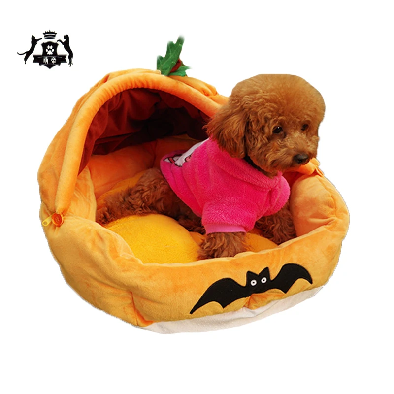 Yellow Removable Pet Cat Dog Beds New Cute Soft Halloween Pumpkin Pet