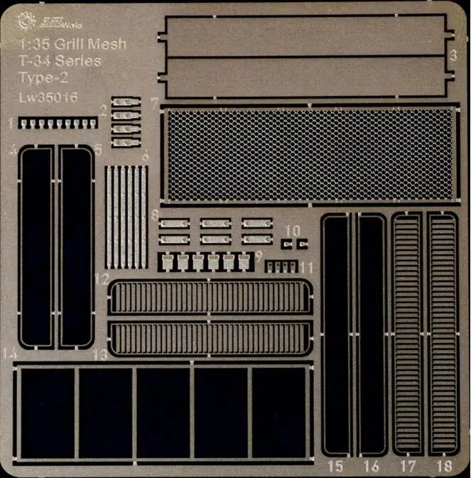 

1/35 Grill Mesh for Dragon/Tamiya T-34 Type II