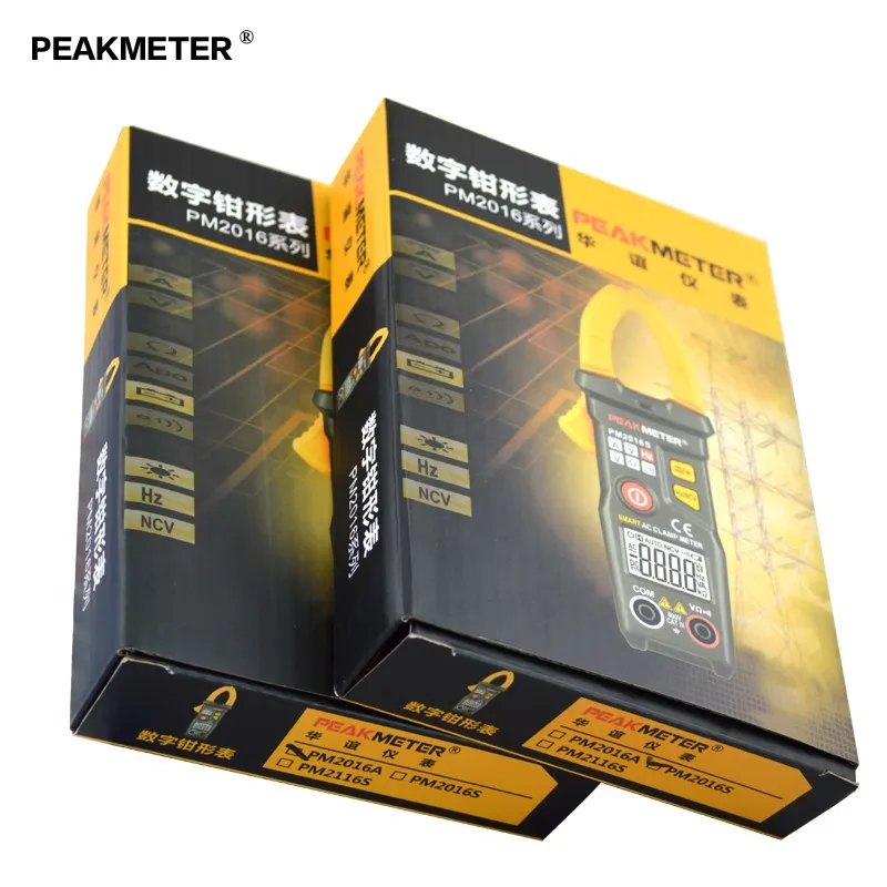 PEAKMETER PM2016A цифровой клещи 6000 счетчик мультиметр AC/DC Вольтметр Омметр Удержание данных ЖК-дисплей подсветка измерительный инструмент