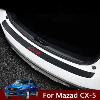 

For Mazda CX-5 CX5 2017 2018 2019 KF Accessories car Trunk Protection board Rearguards Rear Bumper leather Carbon fiber Stickers