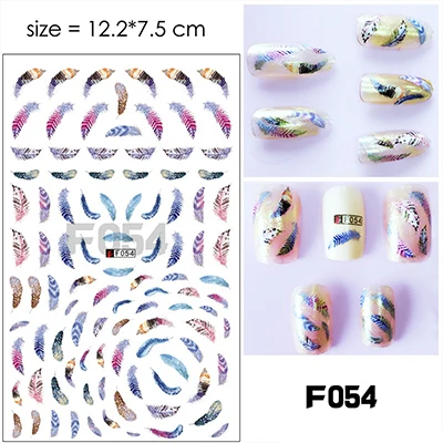 Наклейки для ногтей F024-055 самоклеющиеся наклейки для ногтей серии s F самоклеящиеся наклейки для украшения ногтей прессованные на ногти NBF - Цвет: F054