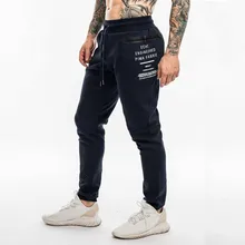 Мужские спортивные штаны, повседневные эластичные хлопковые мужские брюки для фитнеса, спортивные штаны