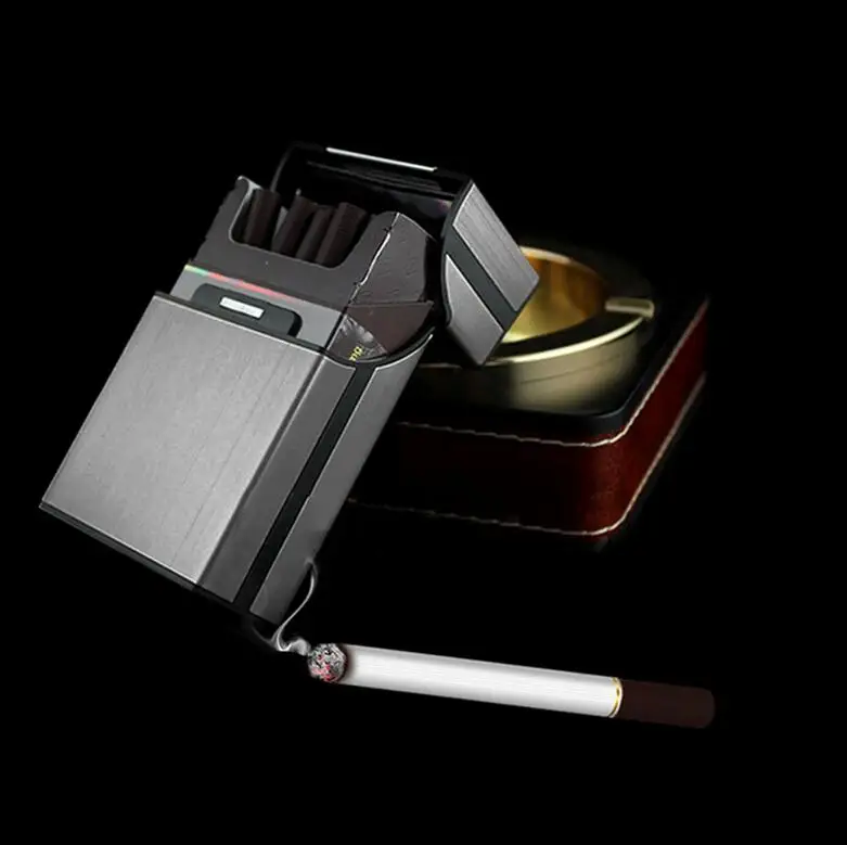 

4 Colors Aluminum Metal Cigar Cigarette Box Holder Pocket Tobacco Storage Case