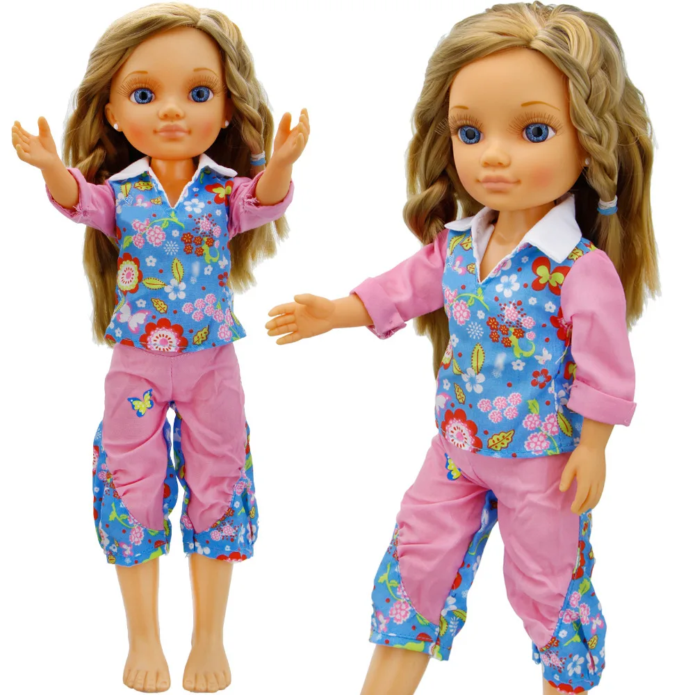 

Handmade Lovely Outfit Colorful Small Flower Pattern T-shirt Blouse Trousers Clothes For Nancy Doll Accessories Dollhouse Gift