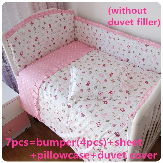 

Promotion! 6/9PCS pineapple Baby bedding set Animal crib bedding set 100% cotton baby bedclothes Cot Protect Bumpers Bed Sheet