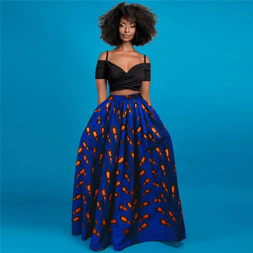 African Print 2019 News Dashiki Bazin Wax Robe Skirts African Dresses for Women Sexy Skirts Long Sleeve Traditional Clothing