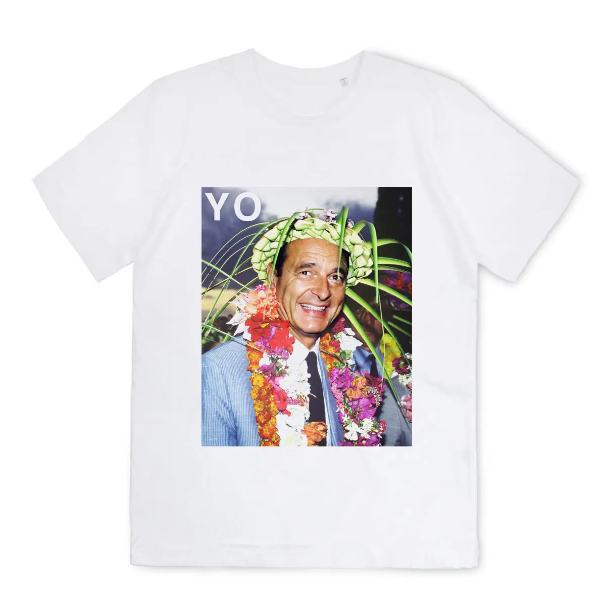 

T-shirt Homme - Jacques Chirac - yo rap hip hop fleurs paris mode fashion FRANCE Top Tee 100% Cotton Humor Men Crewneck Tee Shir