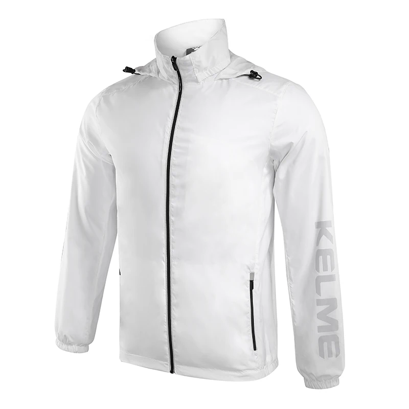 

KELME Spring Autumn Men's Hooded Windproof Waterproof Jacket Outdoor Sport Cycling Soccer Running Coat 3881207