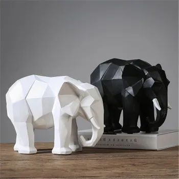 

Nordic Simple Resin Craftwork Decoration Geometry Simulation Elephant Animal Statue Creative Office Desktop Decoration X1621