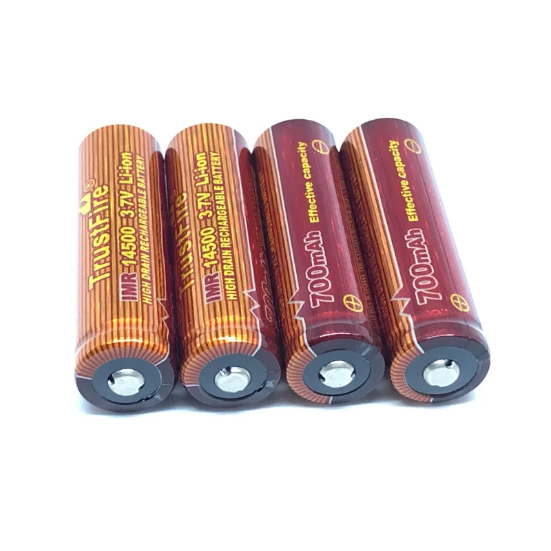 

10PCS/LOT Trustfire IMR 14500 3.7V 700mAh Rechargeable Battery Li-ion Lithium High Drain Batteries For Led flashlights