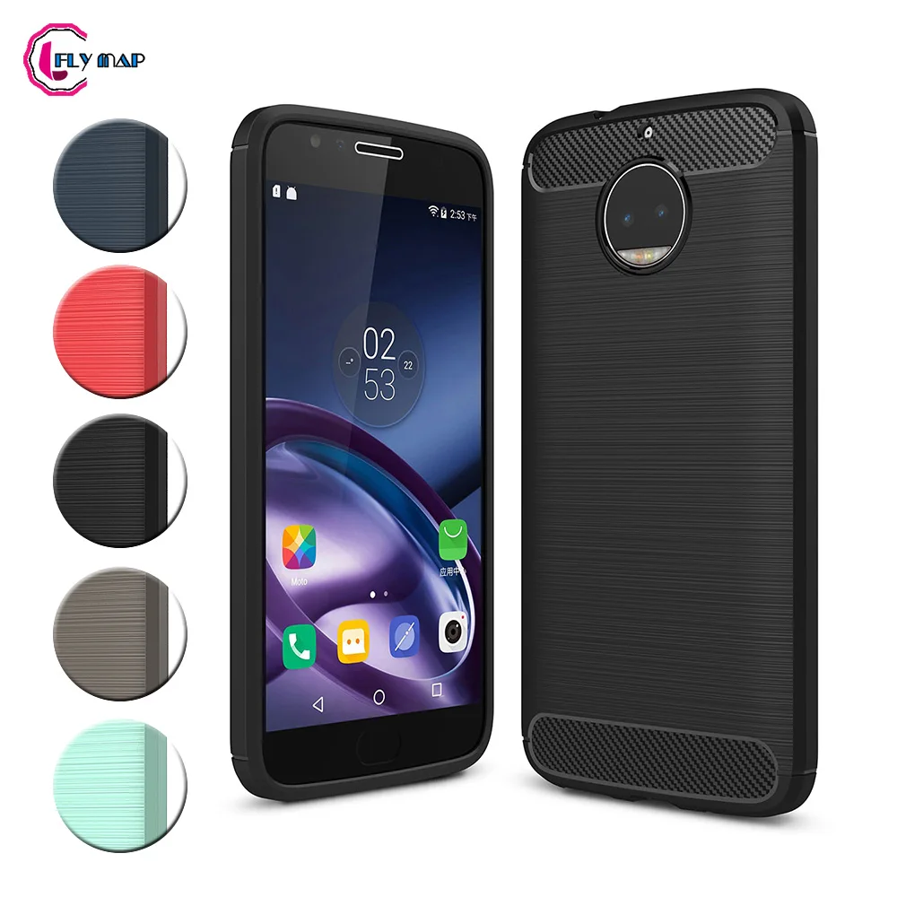 ТПУ чехол для Motorola Moto G5s Plus LTE XT1806 Мягкий силиконовый из углеродного волокна Чехол