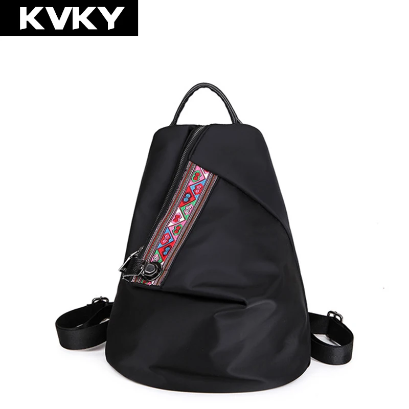 Kvky бренд Винтаж Национальный Для женщин нейлон Рюкзаки студентов школьная сумка
