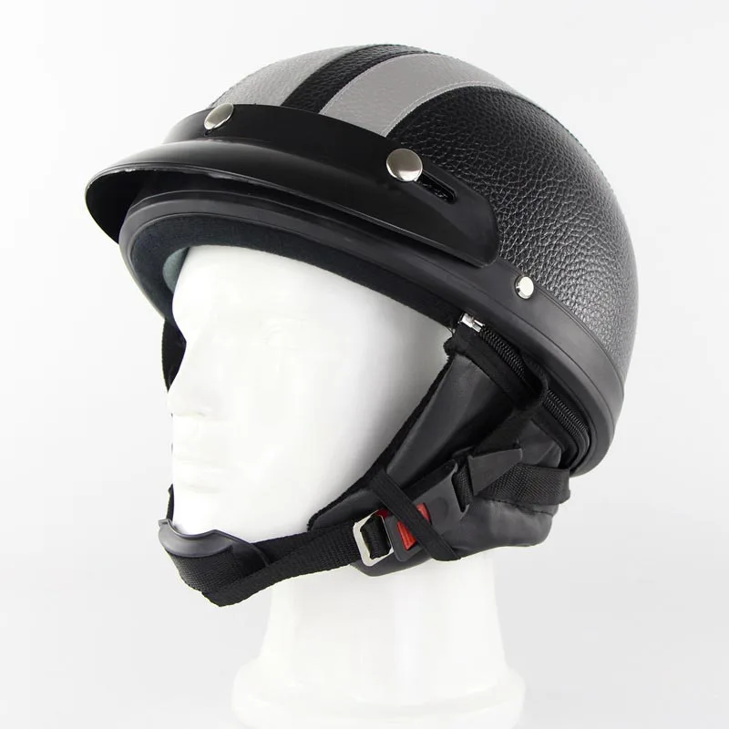 

Retro Harley Helmet PU leather Racing Off-road Motor Bike Half Helmet Casco Casque Moto Capacete Motorcycle Safety Helmet Unisex