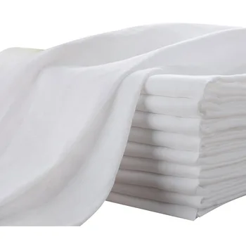 

Cotton double gauze fabric Baby saliva towel diapers cotton gauze the cloth white-110gsm