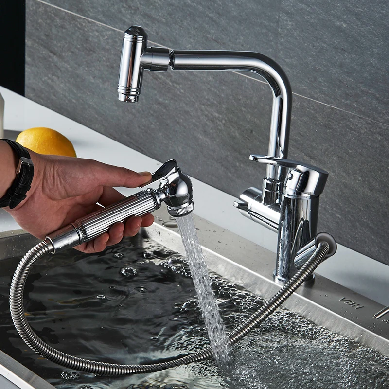 Fapully kitchen mixer pull out faucet brass doudle handle kitchen faucets two spout kitchen sink faucet 511-33C Fapully kitchen mixer pull out faucet brass doudle handle kitchen faucets two spout kitchen sink faucet 511-33C