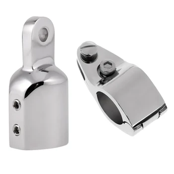 

1 inch Eye End Cap Bimini Top Cap & Hinged Jaw Slide Clamp Hardware - 316 Marine Stainless Steel