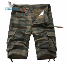 Мужские шорты Модные клетчатые пляжные шорты мужские s повседневные камуфляжные шорты в стиле милитари короткие мужские брюки бермуды Рабочая одежда
