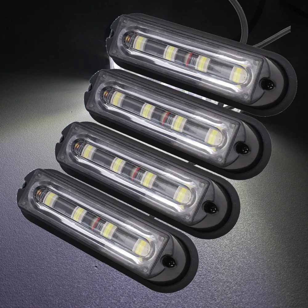 4pcs 5.5" inch Warning Light bar Waterproof auto Flashing Fog light