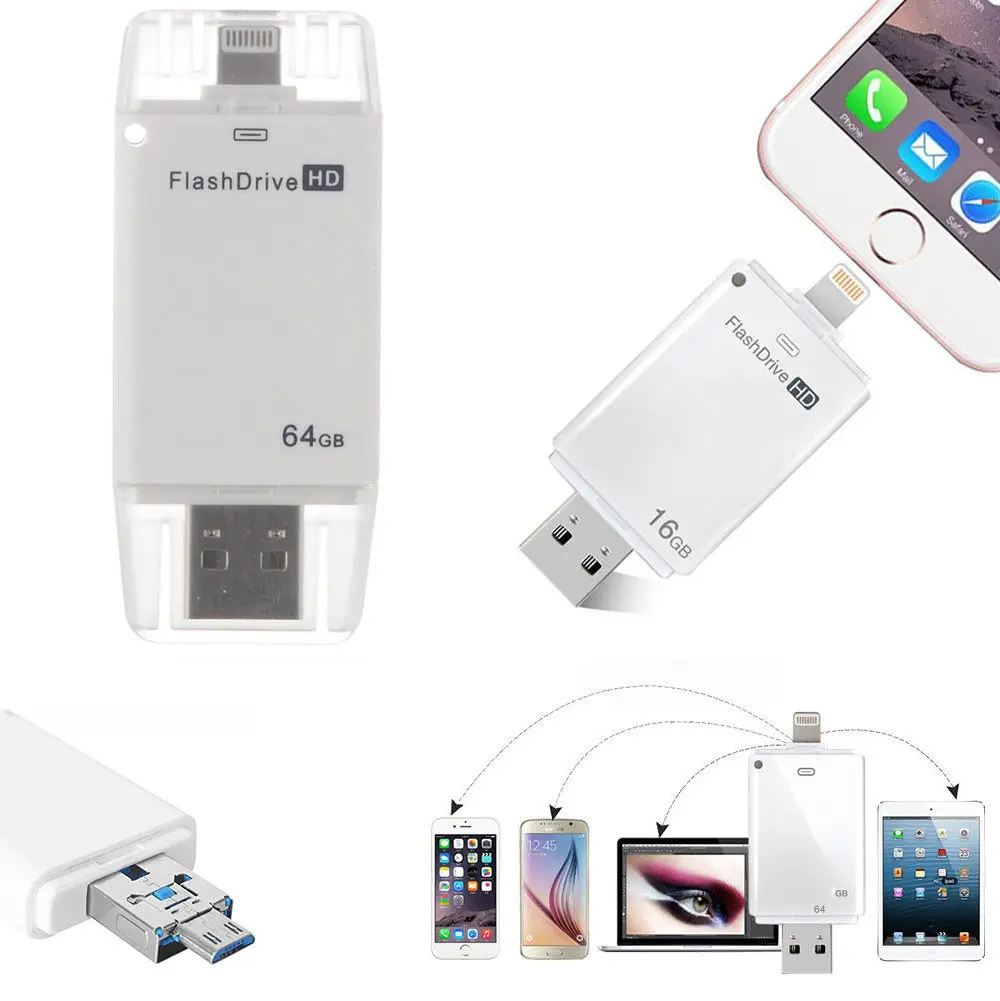 

OTG USB Flash Drive For iPhone X/8/7/7 Plus/6/6s/5/SE ipad Plastic Pendrive HD Memory Stick 8G 16G 32G 64G Flash Driver
