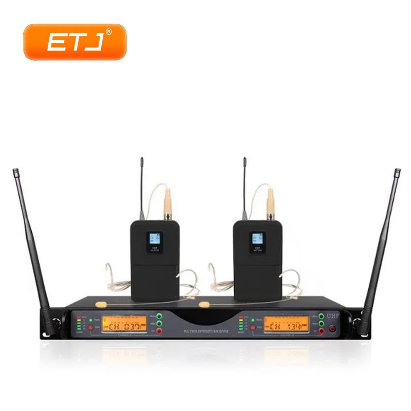 Профессиональный беспроводной микрофон UHF UR24D для караоке 2 портативная