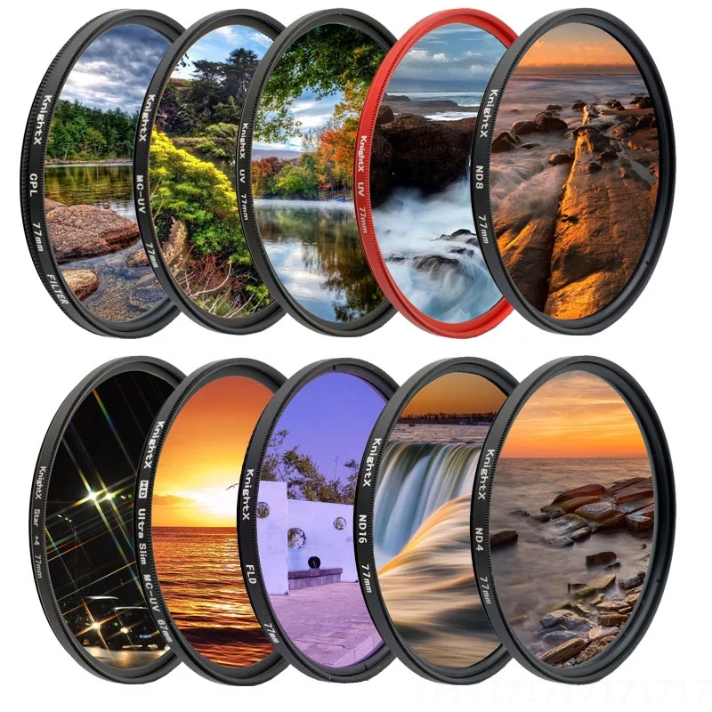 Фильтр для объектива камеры KnightX FLD UV CPL ND Star canon eos sony nikon 52 мм 58 67 d5100 color