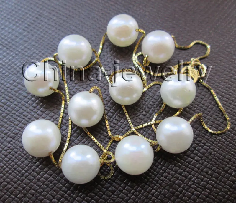 

AAA 18 " 7.5mm natural perfect round sea water akoya pearl necklace - 14k goldNoble style Natural Fine jewe FREE SHIPPING