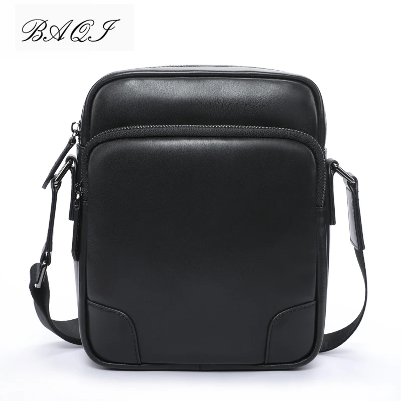 

BAQI Brand Men Handbags Shoulder Bag Genuine Leather Cowhide High Quality 2019 Fashion Men Crossbody Messenger Bags Casual Bag