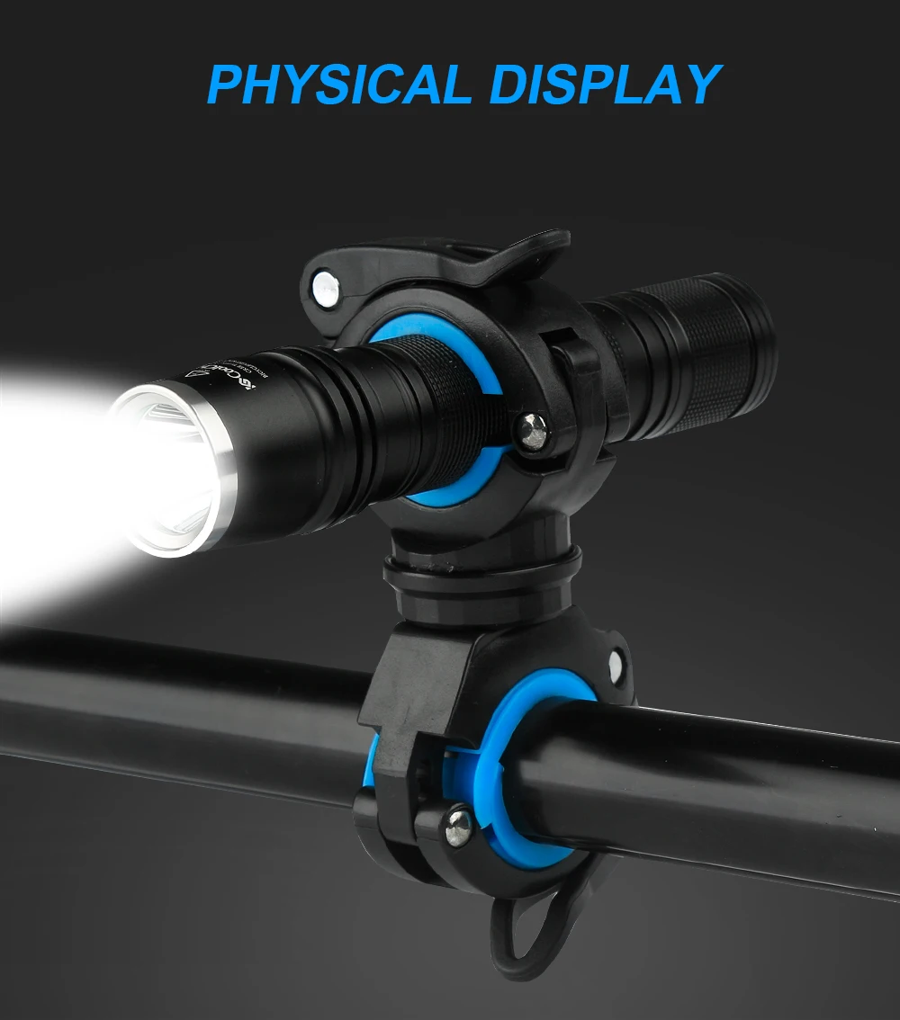 Best CoolChange Bike Light Double Cycling 360 Rotating  Holder LED Front Flashlight Lamp Pump Handlebar Holder Bicycle Accessories 2