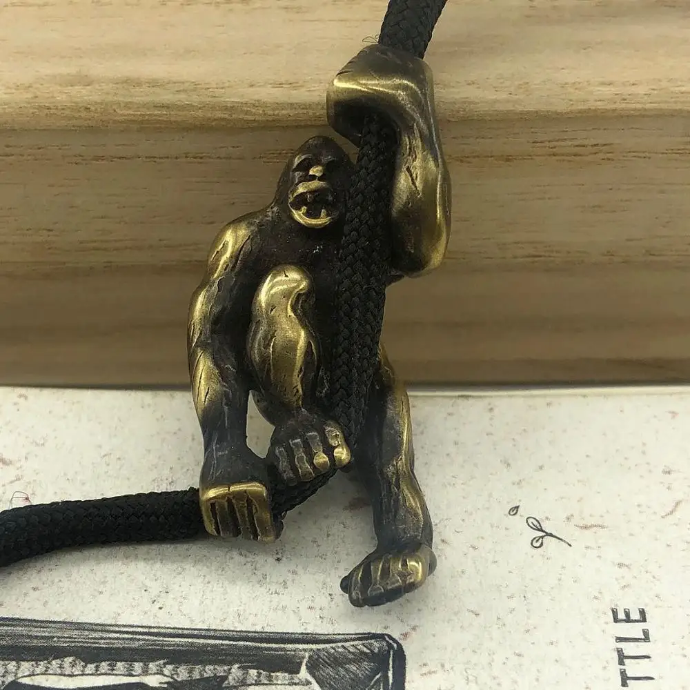 

EDC Tools Knife Beads Brass Orangutan Lanyard Bead Paracord Knife Keychain Tool DIY Pendant # 128