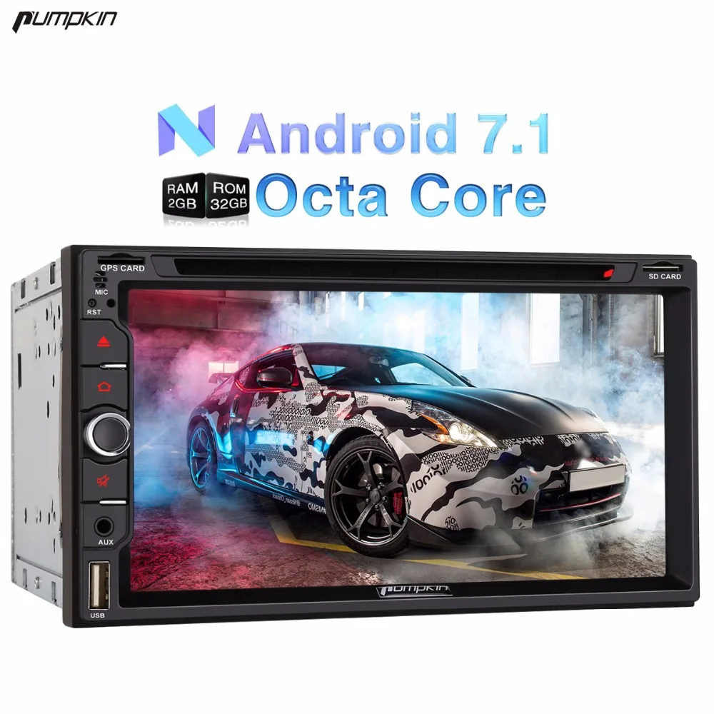 Pumpkin 2 Din 6 95 Android 7 1 Universal Car DVD Player GPS Navigation Qcta core