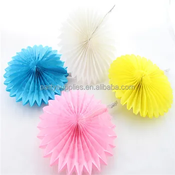 

50pcs 16inch Mixed Color Honeycomb Flower Fans Paper Foldable Tissue fans Craft idea Cute Party