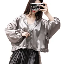 2018 New Solid Color Women s Spring Hooded Basic font b Jacket b font Bomber Coat