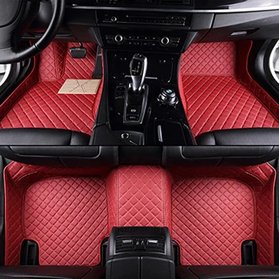 custom car floor mats for porsche cayenne 955 All Models Cayman Macan Panamera Boxster 718 911 auto accessories car mats - Color Name: red