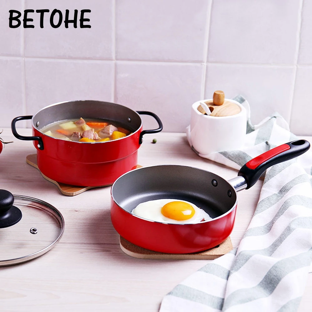 

BETOHE Nonstick pan frying pan soup pot with filter fryer pot steamer multi-function combination 4 piece suit cookware sets